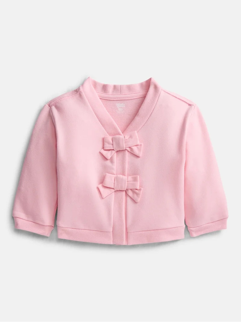 Wonder Nation Baby Girls' Bow Front Cardigan Sweater, Sizes 0M-24M | Walmart (US)