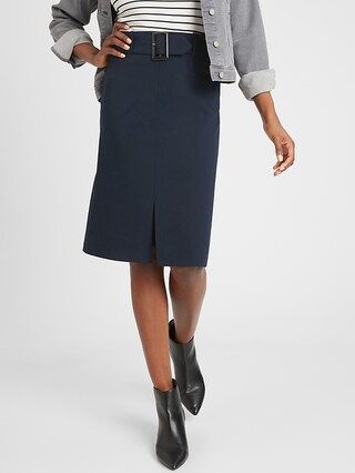 Belted Slit Pencil Skirt | Banana Republic Factory