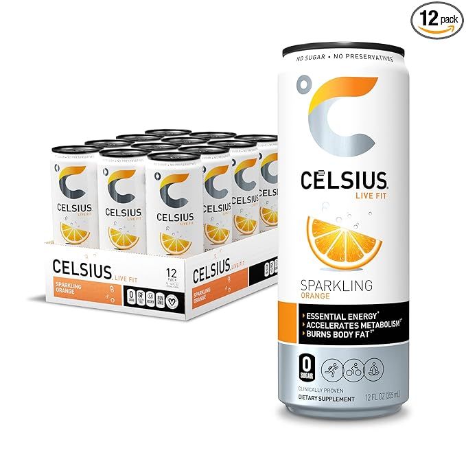 CELSIUS Essential Energy Drink 12 Fl Oz, Sparkling Orange (Pack of 12) | Amazon (US)