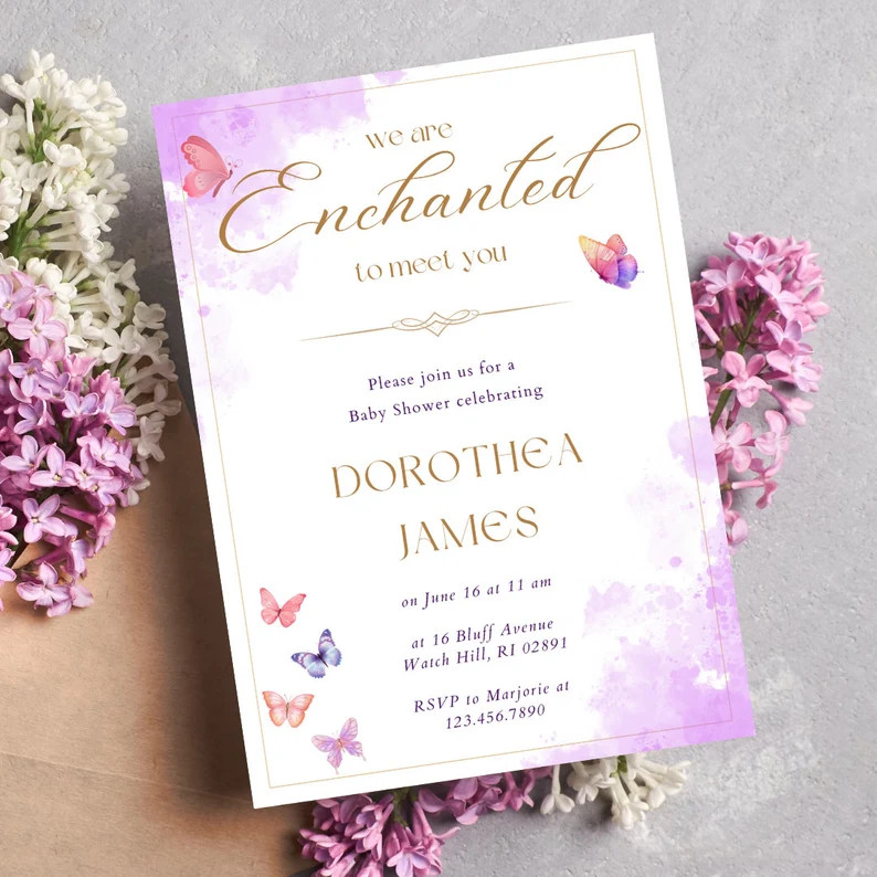 Enchanted Baby Shower, Enchanted to Meet You Baby Shower Invitation, Enchanted Invitation, Taylor... | Etsy (US)