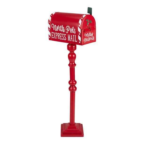 Holiday Time Red North Pole Express Mail Box Indoor/Outdoor Christmas Decoration, 38" | Walmart (US)