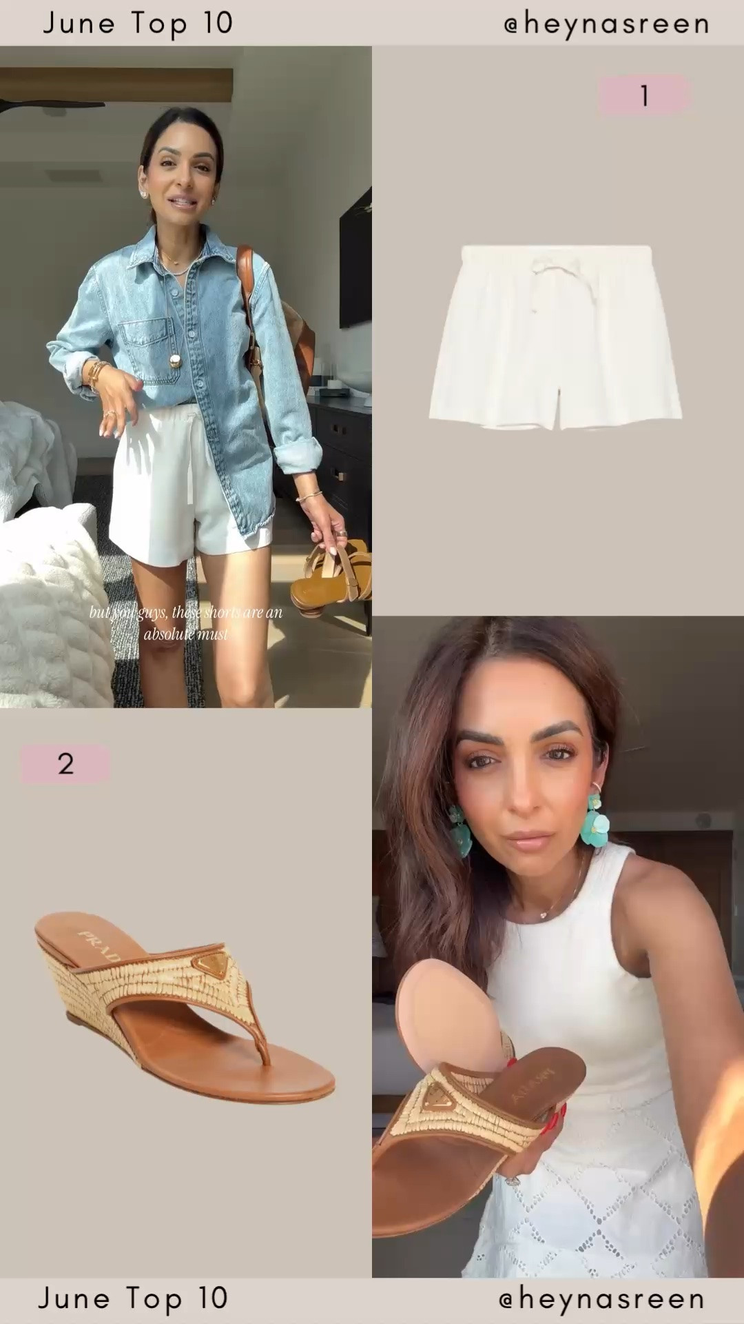 June Top 10:
#1: Aritzia lodge shorts
#2: Prada wedges