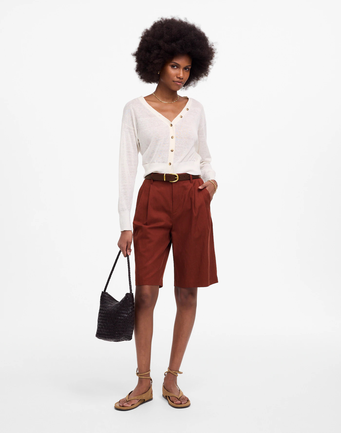 Relaxed Pleated Trouser Shorts in Drapey Twill | Madewell