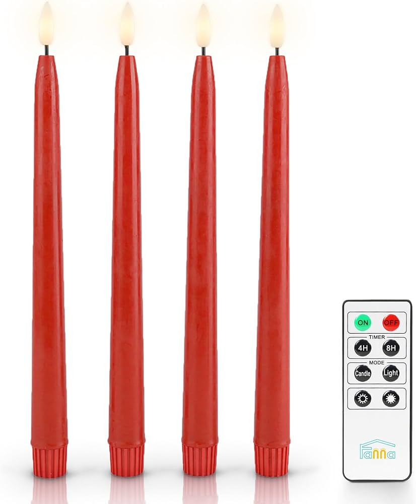 Flameless Taper Candles with Timer, Battery Operated Led Candle Sticks Real Wax Finished, Remote ... | Amazon (US)