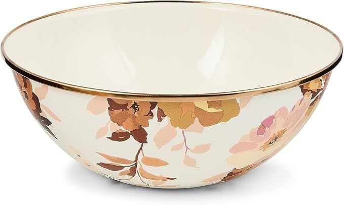 MACKENZIE-CHILDS Everyday Bowl, Serving Bowl for Entertaining, Medium, Wild Rose White | Amazon (US)