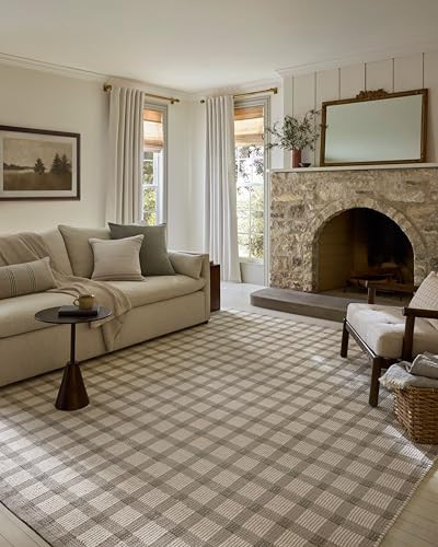 Loloi Magnolia Home by Joanna Gaines Ryder Collection RYD-02 Stone/Ivory 7'-9" x 9'-9" Area Rug | Amazon (US)