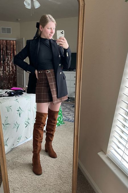 Fall outfit idea. How to wear OTk boots. How to wear a blazer and skirt  

#LTKstyletip #LTKSeasonal