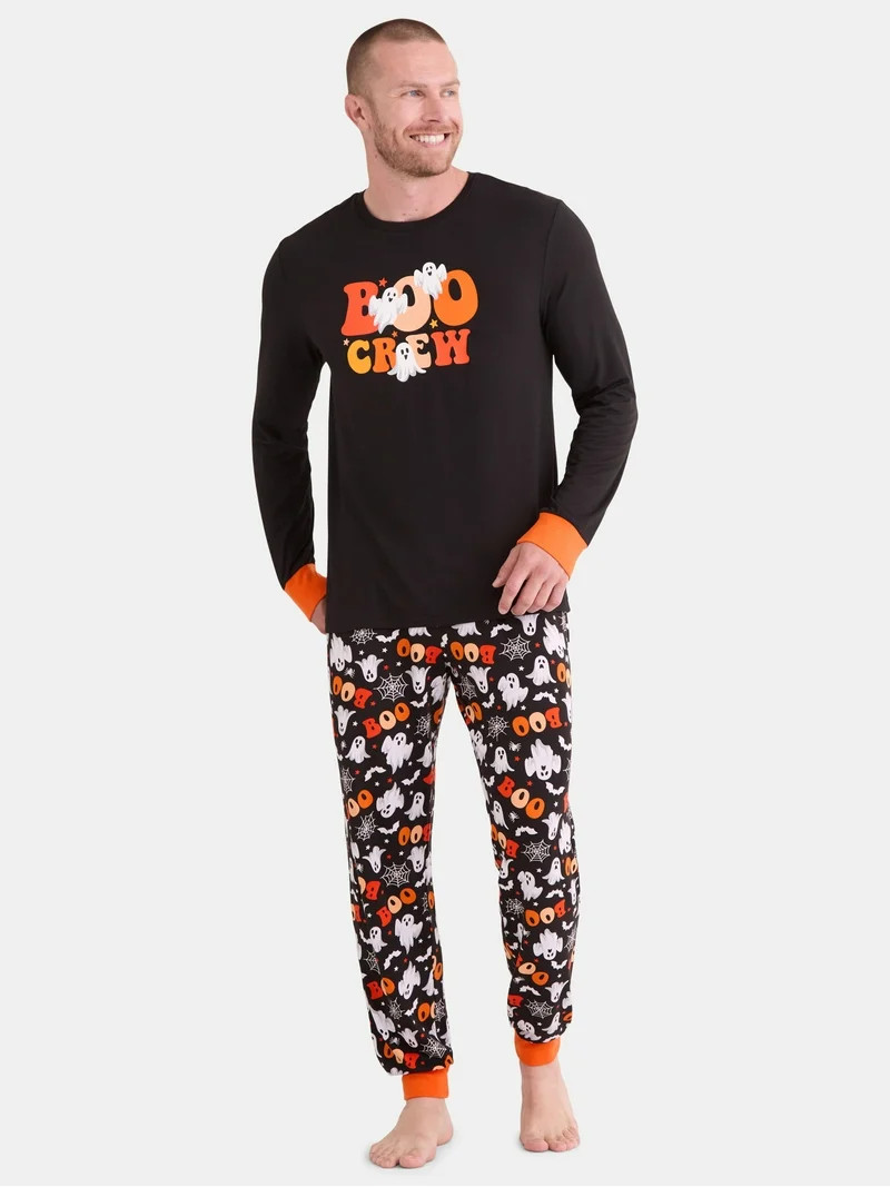 Halloween Men's Matching Family Pajama Set from Way to Celebrate, 2-Piece, Sizes S-3X | Walmart (US)