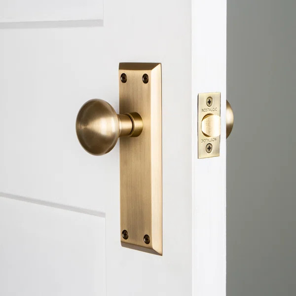 New York Door Knob with New York Long Plate | Wayfair North America