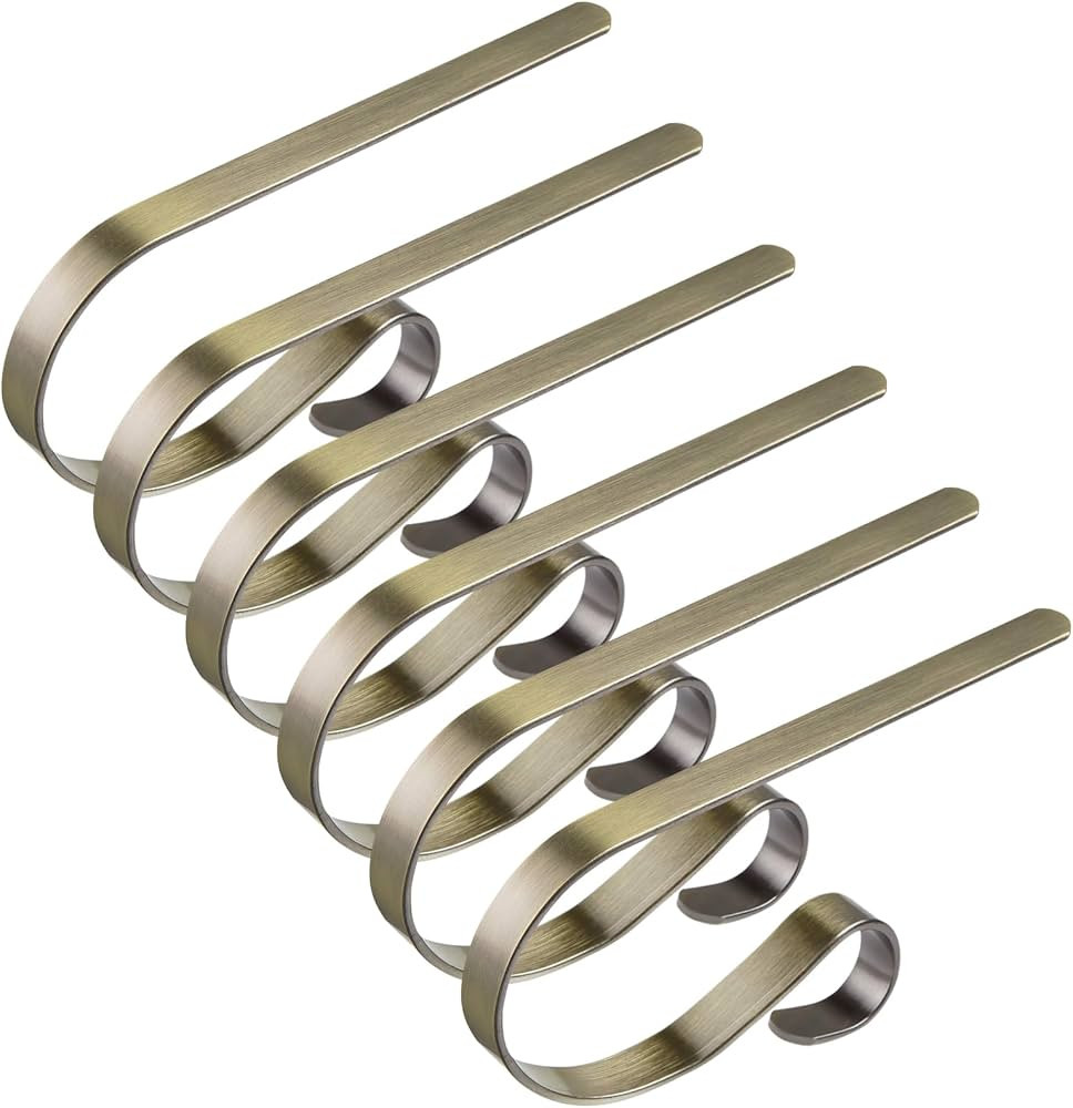 Edoneery Christmas Stocking Holders for Fireplace Mantle with Separate Double-Sided Tapes, 6 Pack... | Amazon (US)