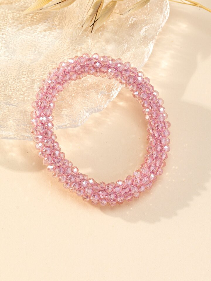 1 Pc Rose Seed Beaded Women Elastic Bracelet | SHEIN