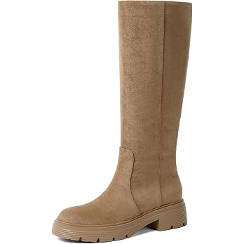 Women's Knee High Boots Platform Chunky Heel Round Toe | Amazon (US)