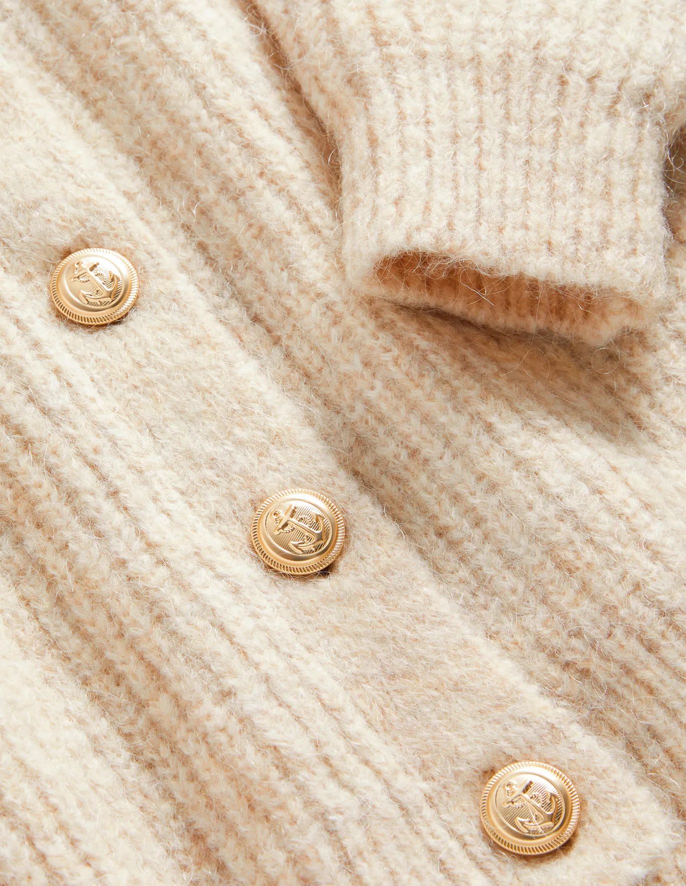 Ribbed Gold Button Cardigan | Boden (US)
