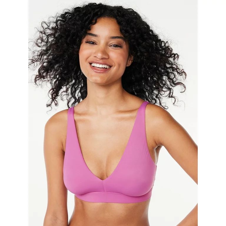 Joyspun Women's Unlined Soft Brushed Plunge Bralette, Sizes to 3XL | Walmart (US)