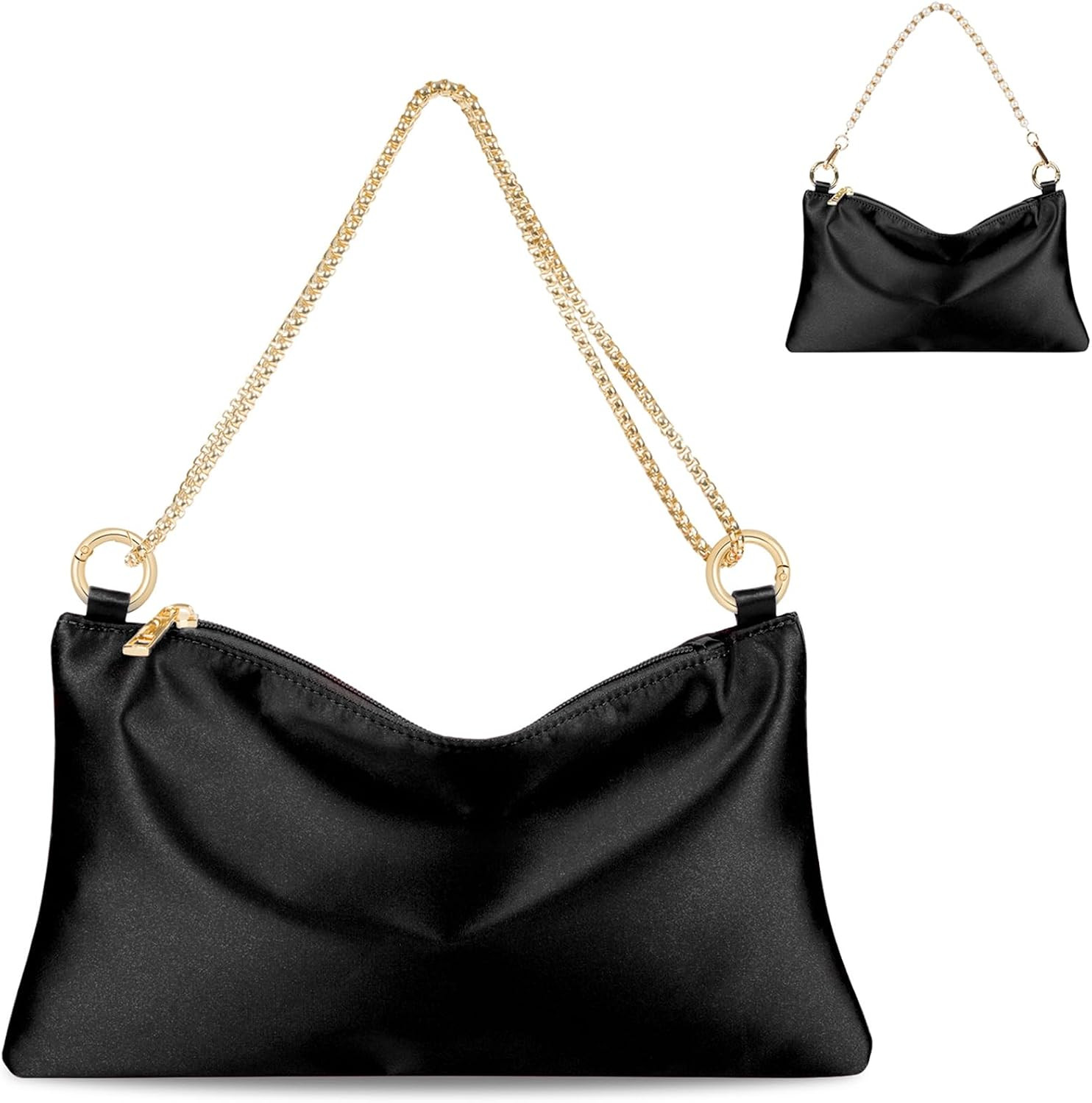 MGBPEI Women Satin Evening Handbag Wedding Prom Clutch Purse Formal Cocktail Party Clutches Shoulder Bag with 2 Bag Chains | Amazon (US)