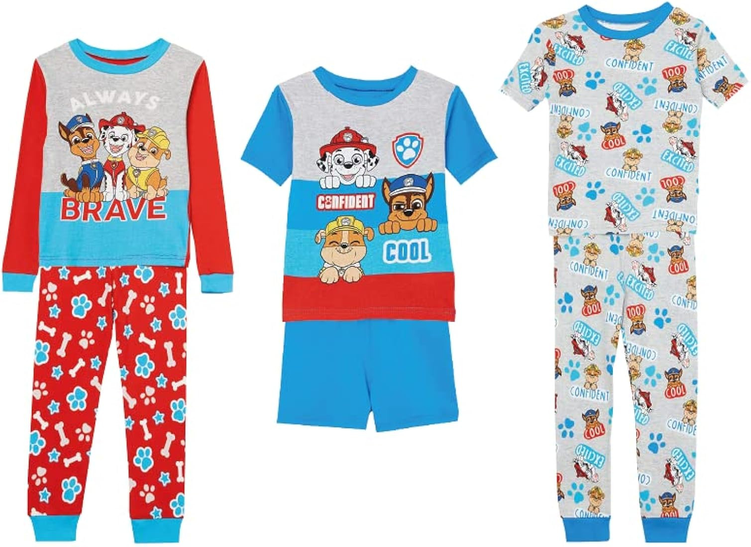 Nickelodeon Boys' Paw Patrol 6-Piece Snug-fit Cotton Pajama Set, Soft & Cute for Kids | Amazon (US)
