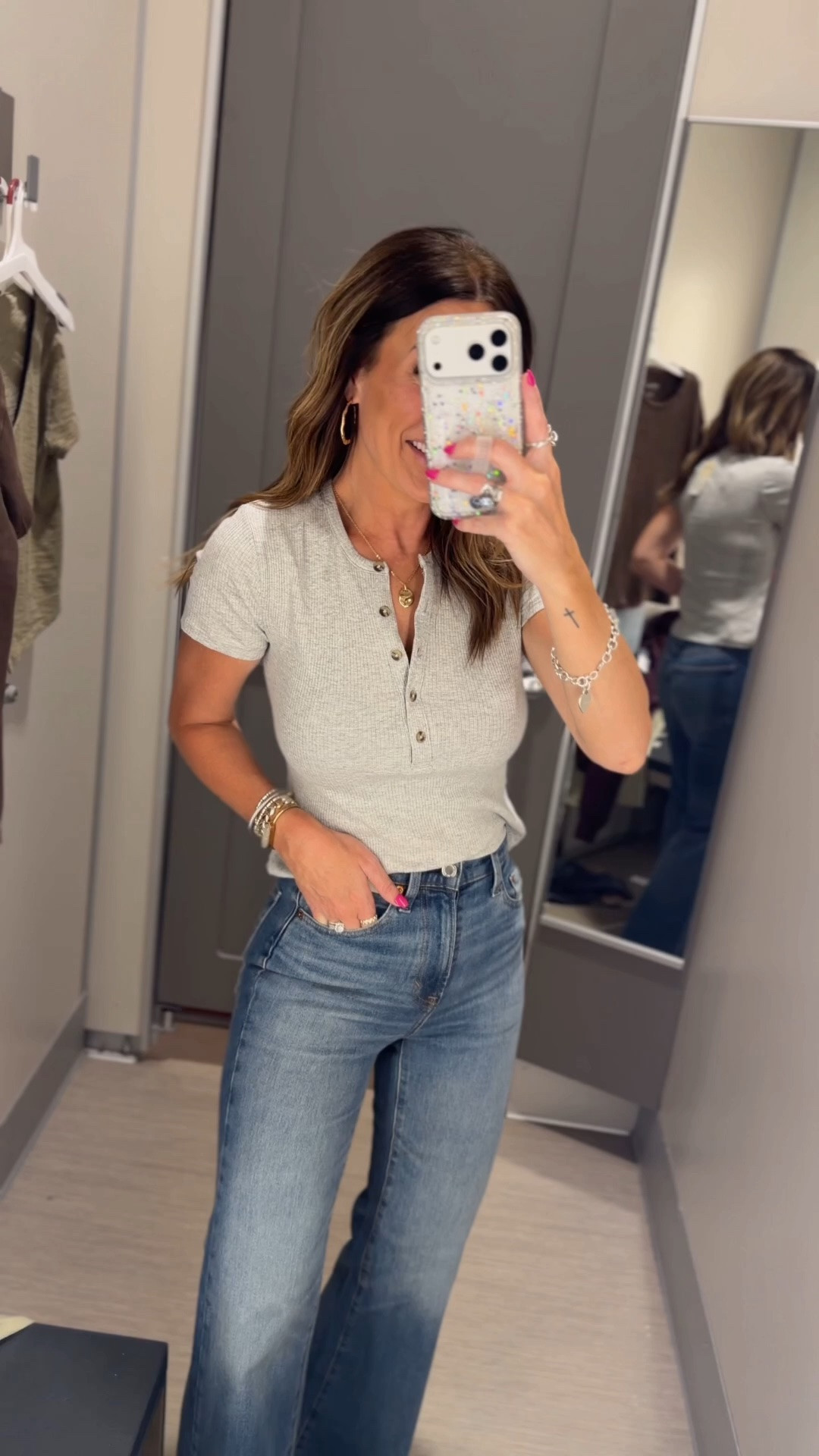 Target new fall arrivals! I’m 5”6, usually a 0-2, XS/S, 32D. 

Jeans: 0 Regular (I’m wearing the 70s flare)  
Gray Top: Small (runs a bit small)
Mauve & Brown Tshirt: Medium (I sized up) 
Blue Tank: Small 
Gray Button Up: XS (runs small) 
Green & Gray Sweater Top: XS

#LTKdayinmylife #LTKgrwm #LTKootd