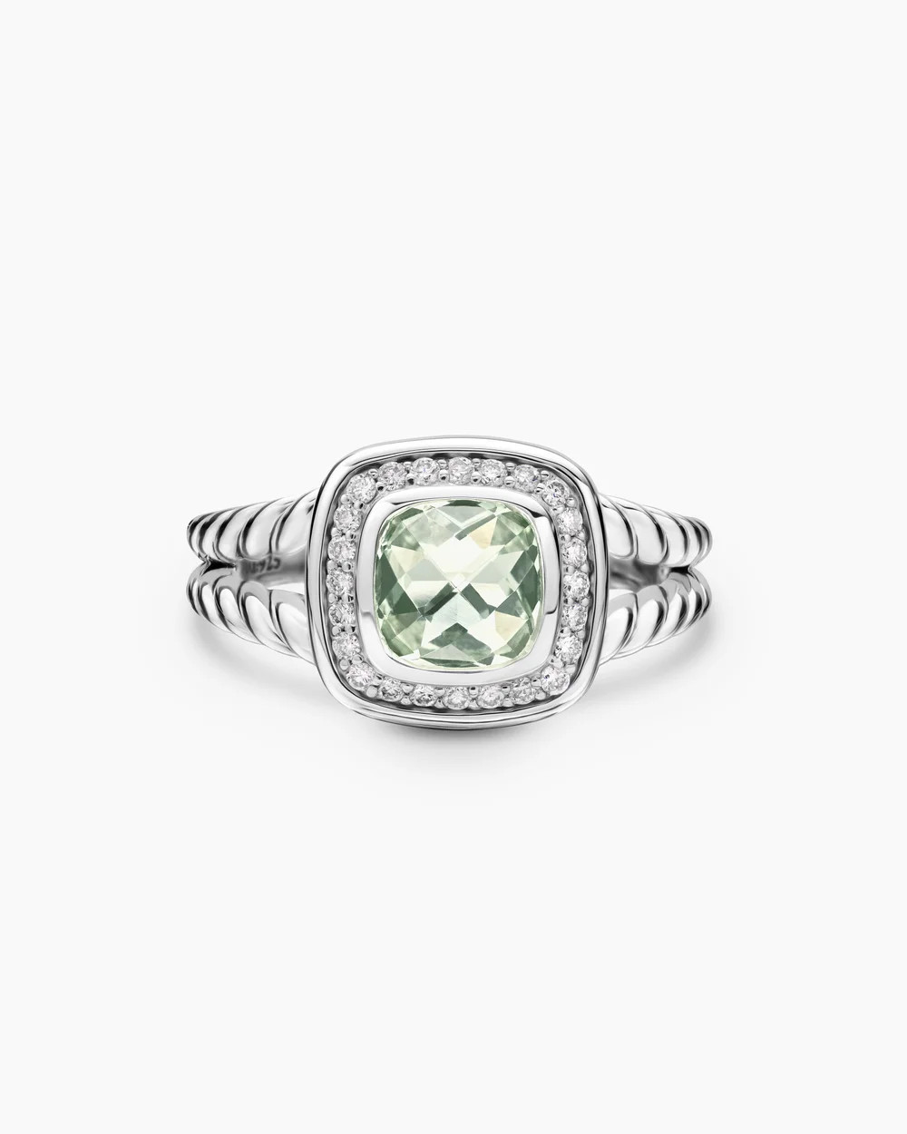 David Yurman | Petite Albion\u00ae Ring in Sterling Silver with Prasiolite and Diamonds, 7mm | David Yurman