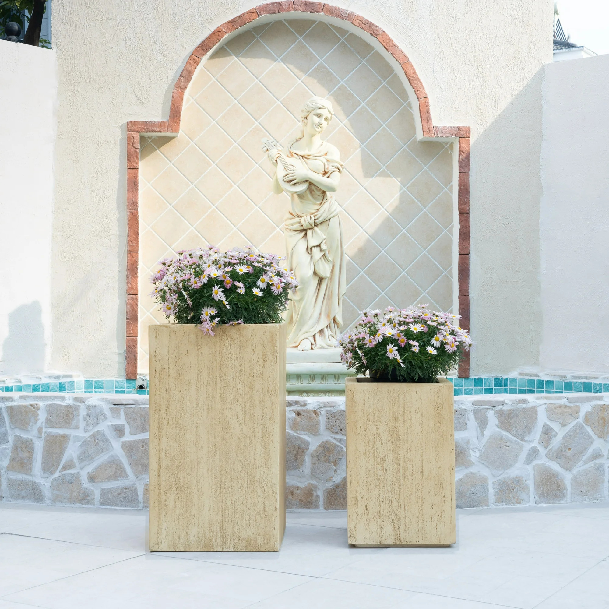 Christopher Knight Home Minimalist 2 Piece MGO Plant Box, Square Design, Indoor/Outdoor, Antique ... | Walmart (US)