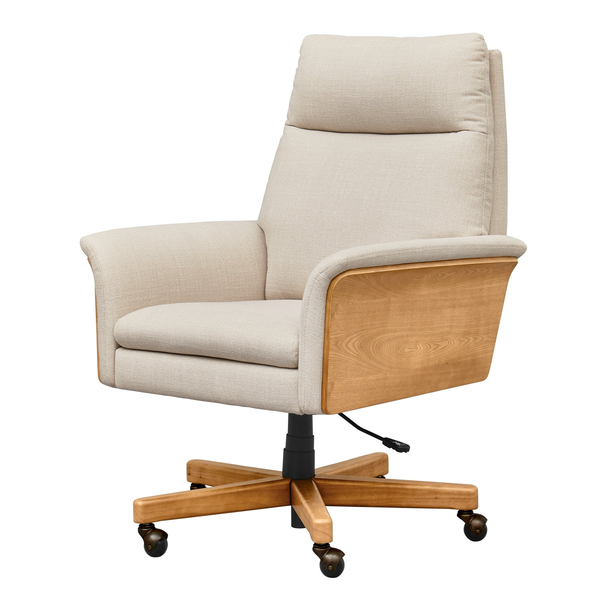 Better Homes & Gardens Juliet Tall Back Office Chair, Cream and Light Honey Finish | Walmart (US)