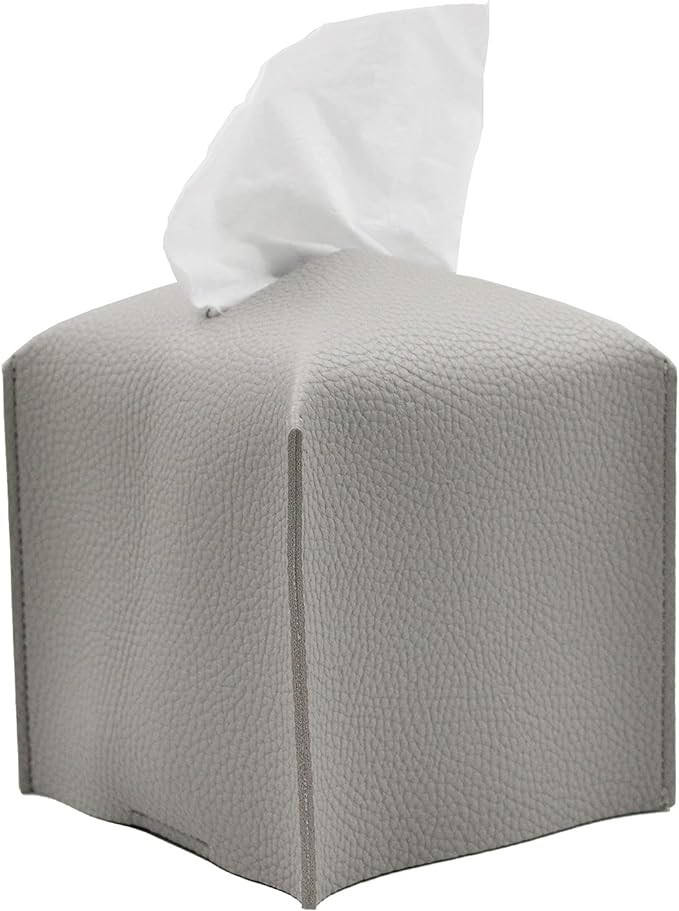 Livelab Tissue Box Cover Holder, Square Modern Decoration PU Leather Facial Tissues Case Roll Pap... | Amazon (US)