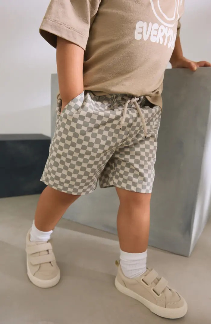 NEXT Kids' Checkerboard Print Cotton Drawstring Shorts | Nordstrom | Nordstrom