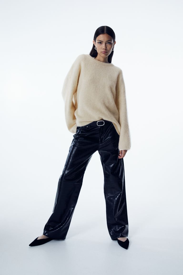 Oversized Mohair-blend Sweater - Cream - Ladies | H&M US | H&M (US + CA)