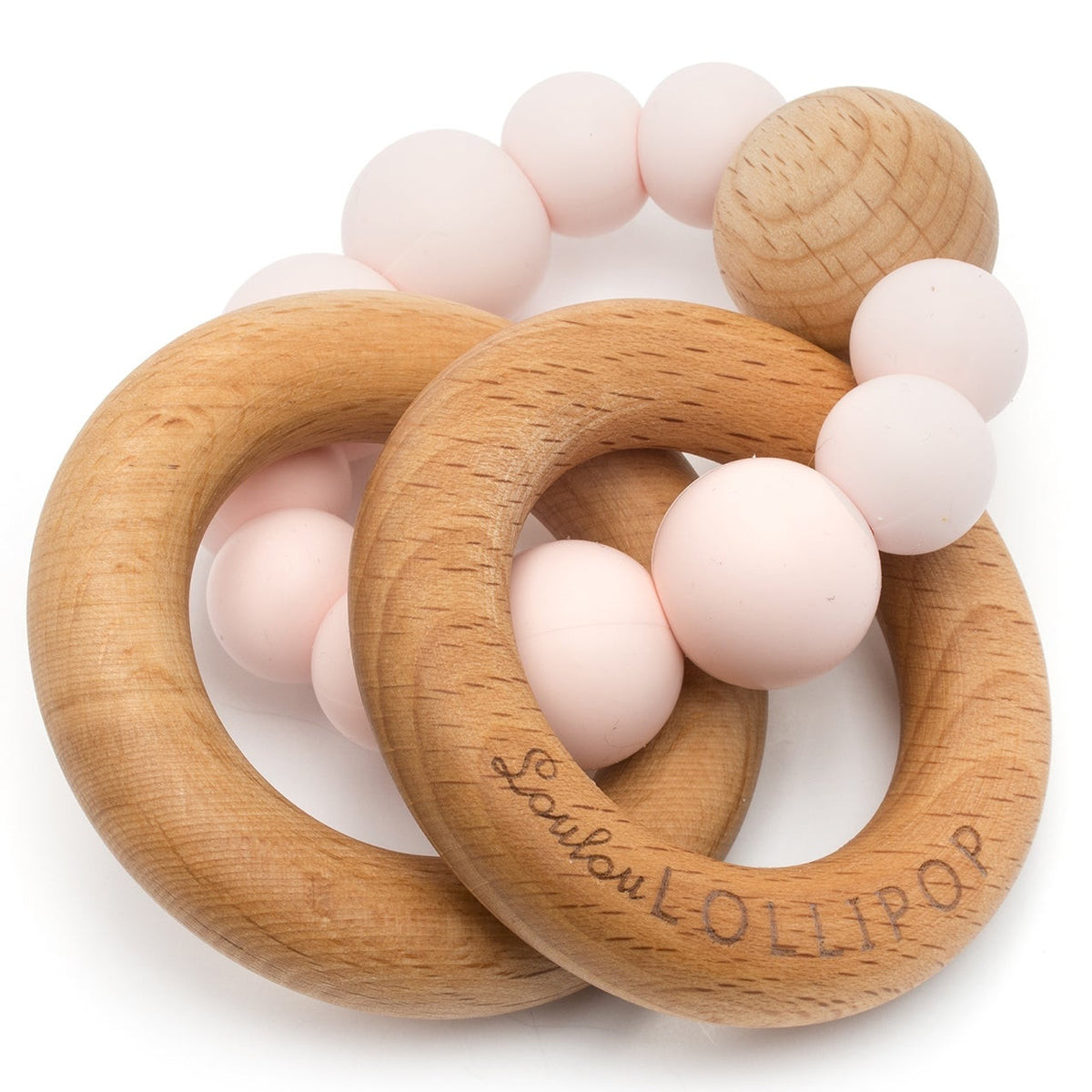 Bubble Silicone and Wood Teether - Pink Quartz | Loulou Lollipop 