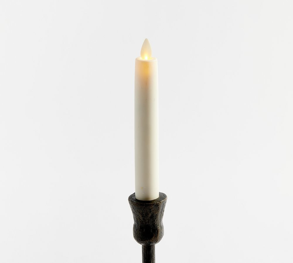 Premium Flickering Flameless Wax Taper Candle | Pottery Barn (US)