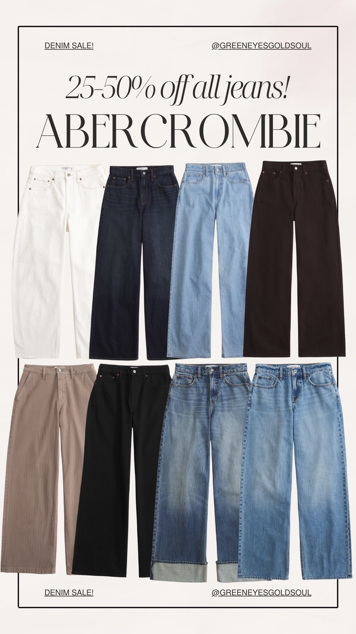 Abercrombie denim sale! 👖🤎 All jeans are 25–50% off right now + there are so many good washes and silhouettes for heading into fall. Sharing some of my favorite wide leg, relaxed and classic denim styles from the sale!

Abercrombie denim sale, Abercrombie sale, Abercrombie jeans, Abercrombie denim, Abercrombie jeans sale, Abercrombie women’s jeans, Abercrombie wide leg jeans, Abercrombie high rise jeans, Abercrombie curve love jeans, Abercrombie 90s relaxed jeans, wide leg jeans, high rise jeans, relaxed jeans, straight leg jeans, cuffed jeans, dark wash jeans, light wash jeans, white jeans, brown jeans, fall denim, fall jeans, fall fashion, fall wardrobe, fall outfit ideas, denim trends, jeans for women, tall jeans, petite jeans

#Abercrombie #AbercrombieStyle #AbercrombieJeans #AbercrombieDenim #AbercrombieSale #DenimSale #JeansSale #DenimStyle #DenimOutfit #WideLegJeans #HighRiseJeans #FallDenim #FallFashion #FallStyle #FallOutfits #FallWardrobe #FallOutfitIdeas #DenimTrends #JeansForWomen #LTKFinds

#LTKSaleAlert #LTKSeasonal #LTKootd