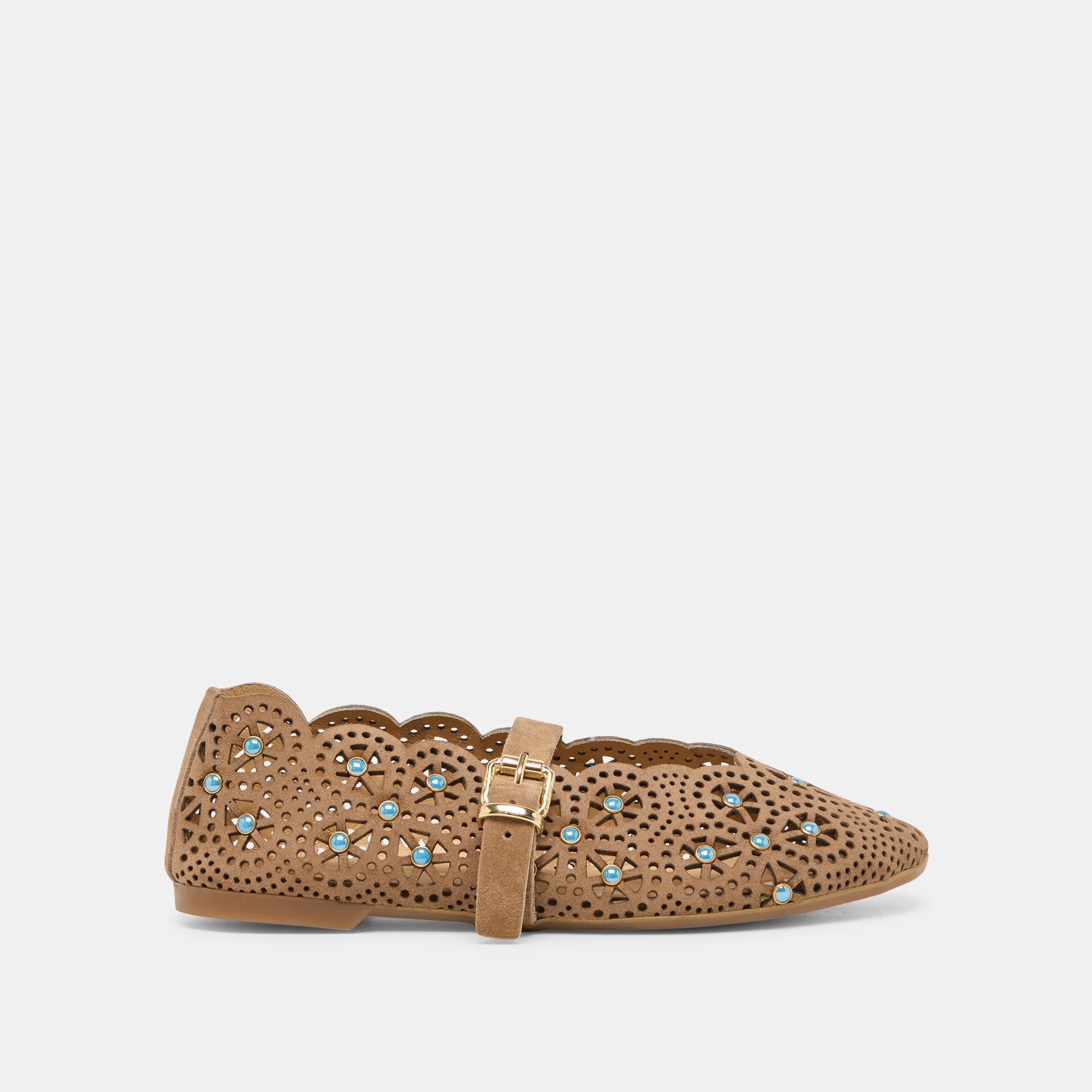 Morgin Ballet Flats Mushroom Suede | DolceVita.com