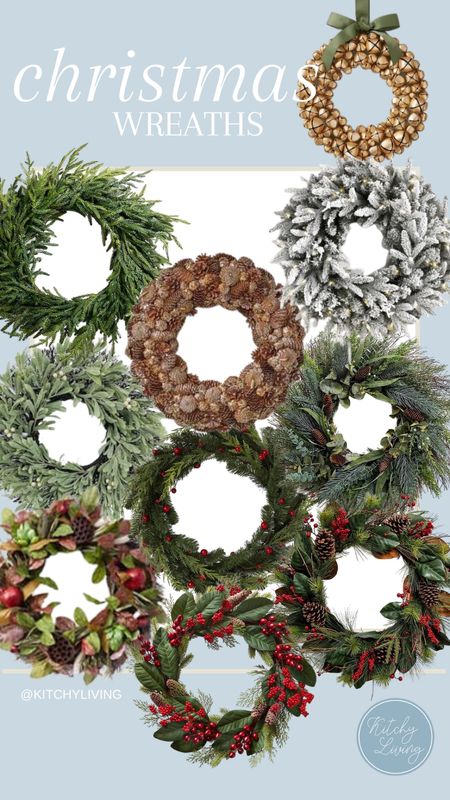 Roundup of Christmas Wreaths for every budget! Christmas is coming! #holidaydecor #christmasdecor #christmaswreath 

#LTKSeasonal #LTKHoliday #LTKhome