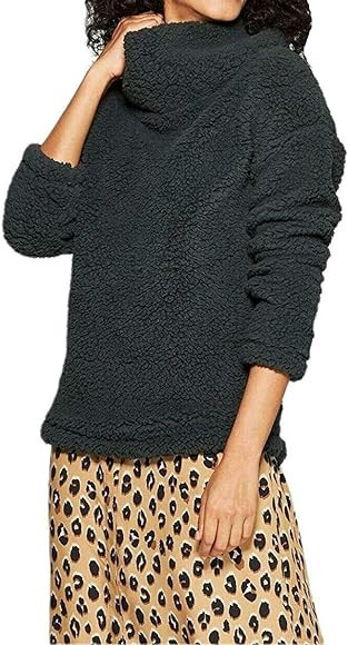 A New Day Women's Any Day Turtleneck Sherpa Pullover Sweatshirt | Amazon (US)