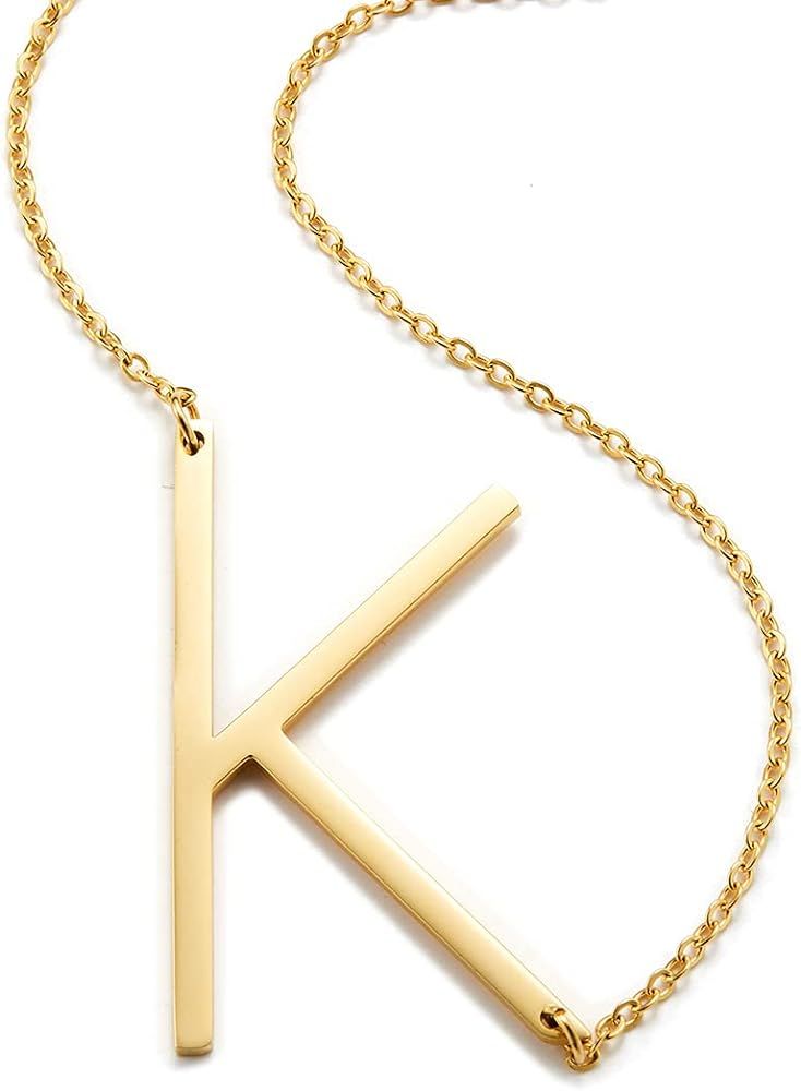 Intial Necklace Personalized, 18K Gold Plated Custom Gold Necklaces Letter Jewelry Gift for Women Gi | Amazon (US)