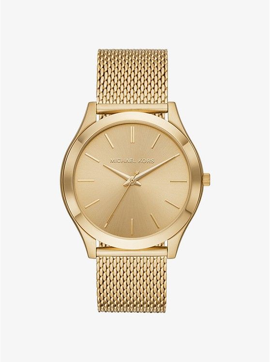 Slim Runway Mesh Gold-Tone Watch | Michael Kors US