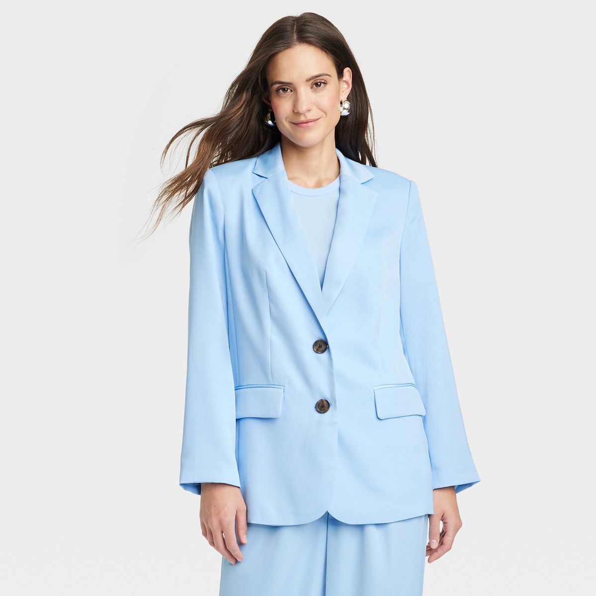Women's Satin Spring Blazer - A New Day™ Blue | Target
