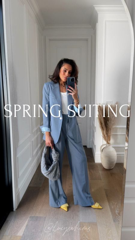 Adding some spring trend colors to my #WorkwearWednesday series! This beautiful pinstripe suit is perfect to stand out at the office and separete the pieces for endless casual looks too! Use CODE: LUCY20 to get 20% off at Mayson the Label! Also linked more pops of colors I’m loving! 
Blazer 2
Pants 2

#LTKSeasonal #LTKStyleTip