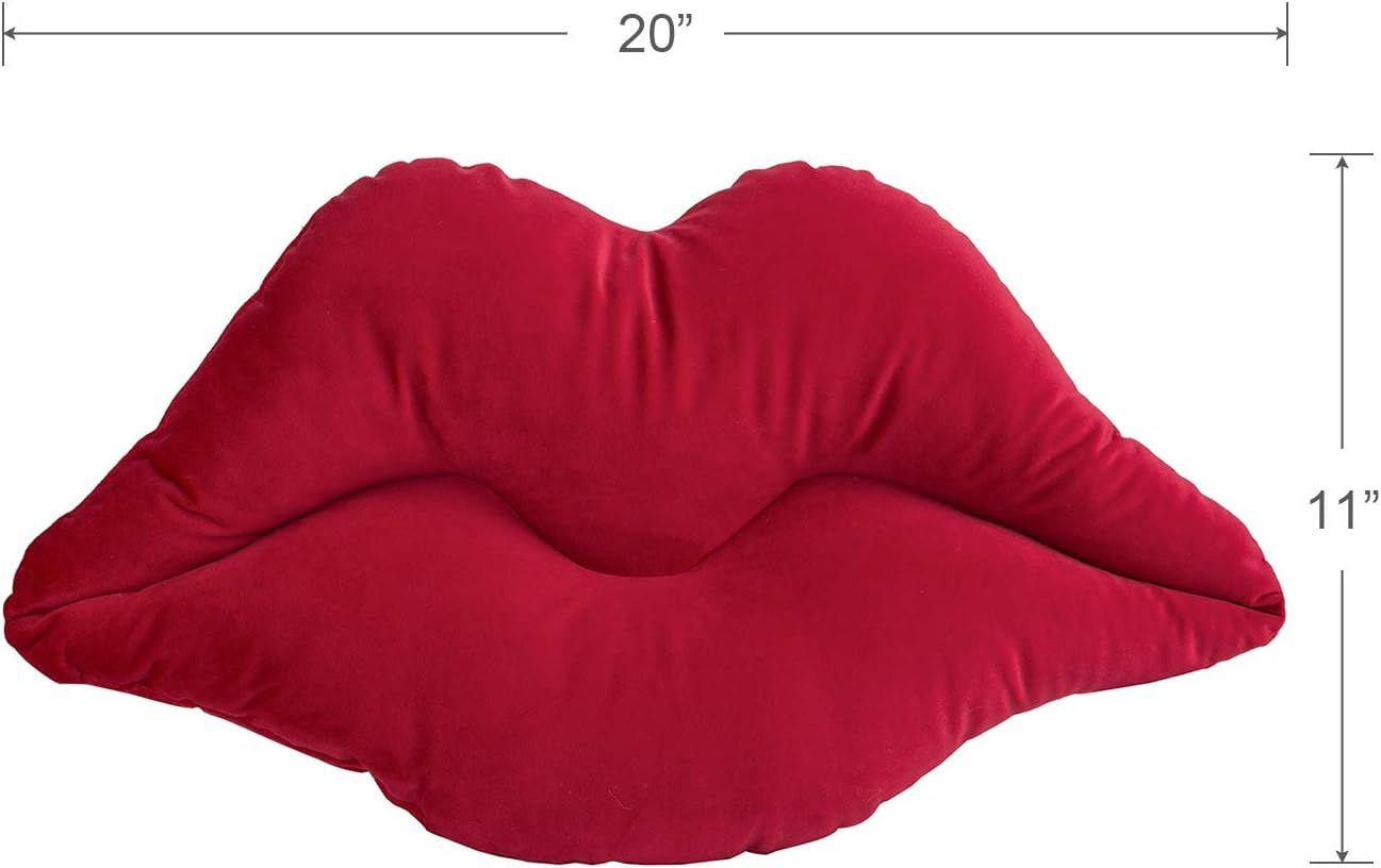 Ashler 3D Lips Throw Pillows Smooth Soft Velvet Insert Included Cushion for Couch Bed Living Room... | Amazon (US)