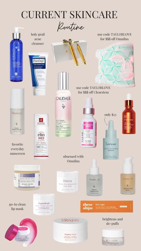 Current Skincare Routine

Use code TAYLORLOVE for $$$ off Omnilux and Clearstem Beauty 

Skincare, Beauty Products, Cleanser, Skincare Favorites, Face Serum

#LTKStyleTip #LTKBeauty #LTKFindsUnder100