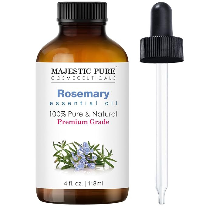Majestic Pure Rosemary Essential Oil with Glass Dropper | 100% Pure and Natural Rosemary Oil | Pr... | Amazon (US)