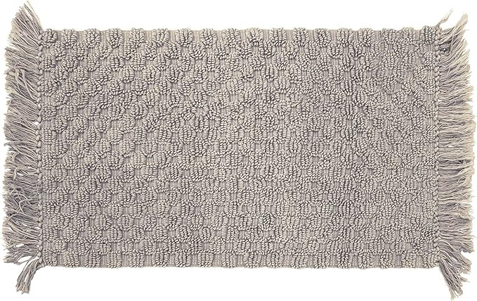 French Connection Arta Stonewash Beaded Cotton Bath Rug 20x34 Dove Grey | Amazon (US)