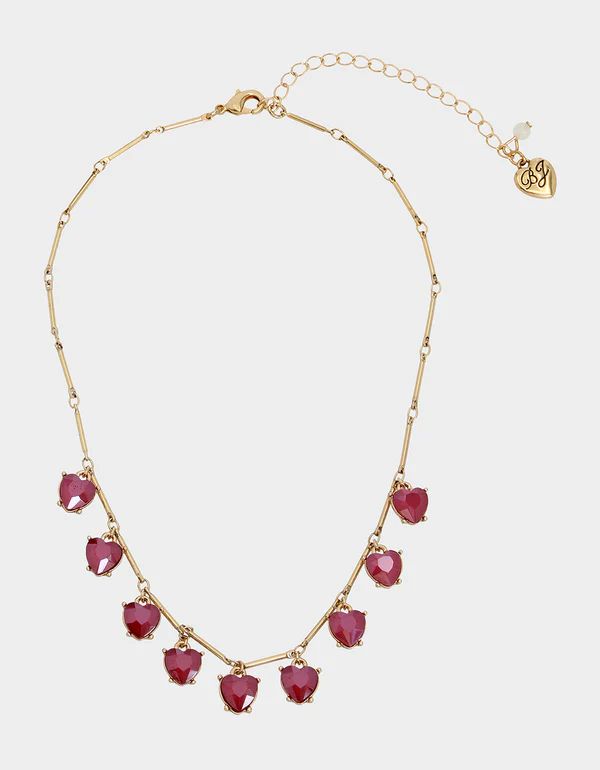 LOOK INTO YOUR HEART CHARM NECKLACE RED | Betsey Johnson