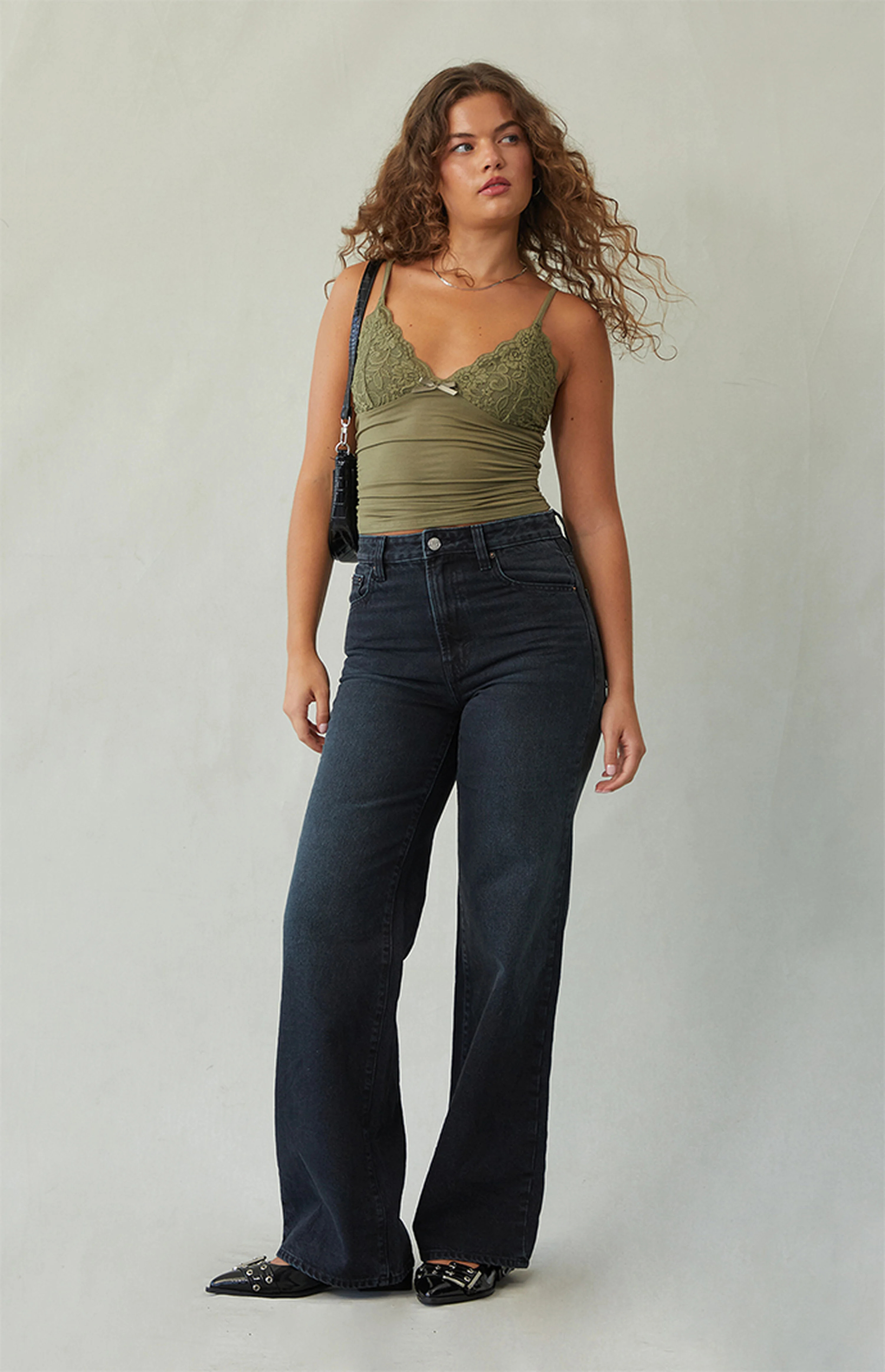 Pacsun Madison High Waisted Girlfriend Jeans Black | PacSun
