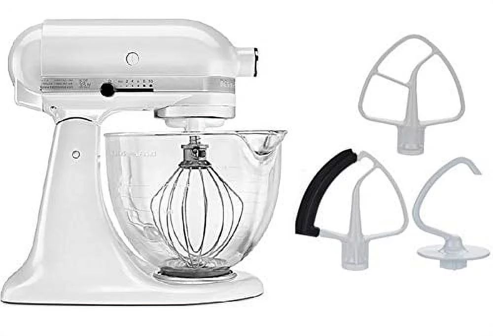 KitchenAid 5-Quart Stand Mixer Glass Bowl Matte White | Walmart (US)