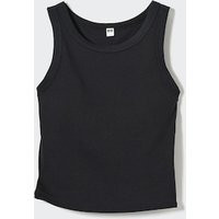 Uniqlo - Cotton Ribbed Cropped Sleeveless Bra Top - Black - XXS | UNIQLO (UK)