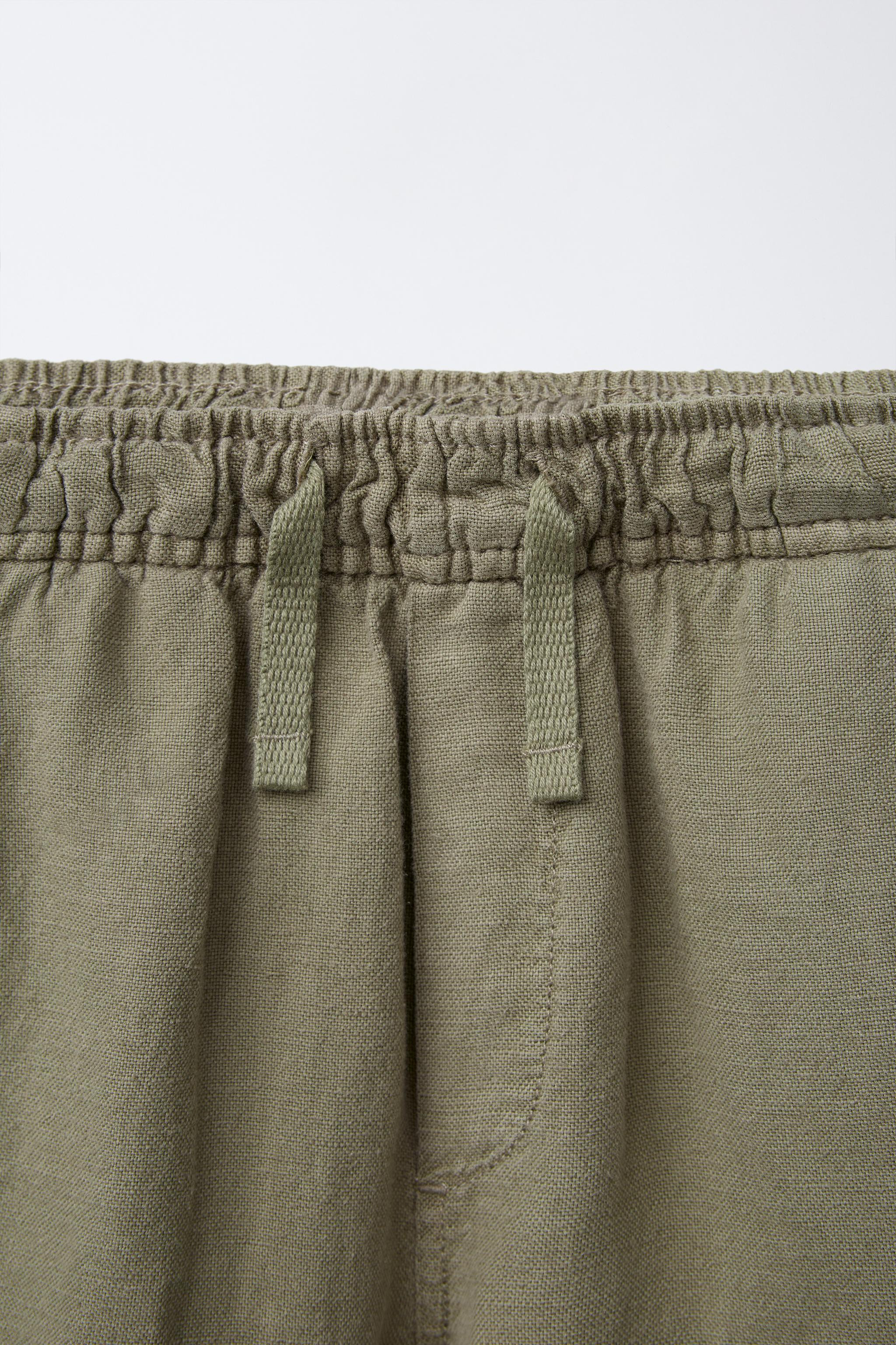LINEN SHORTS Khaki Ecru | Zara US