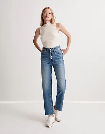 The Perfect Vintage Straight Jean in Becker Wash: Button-Front Edition | Madewell