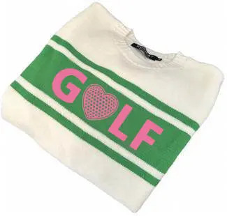 Golf Sweater - Pink, Green & Cream | Runway Athletics