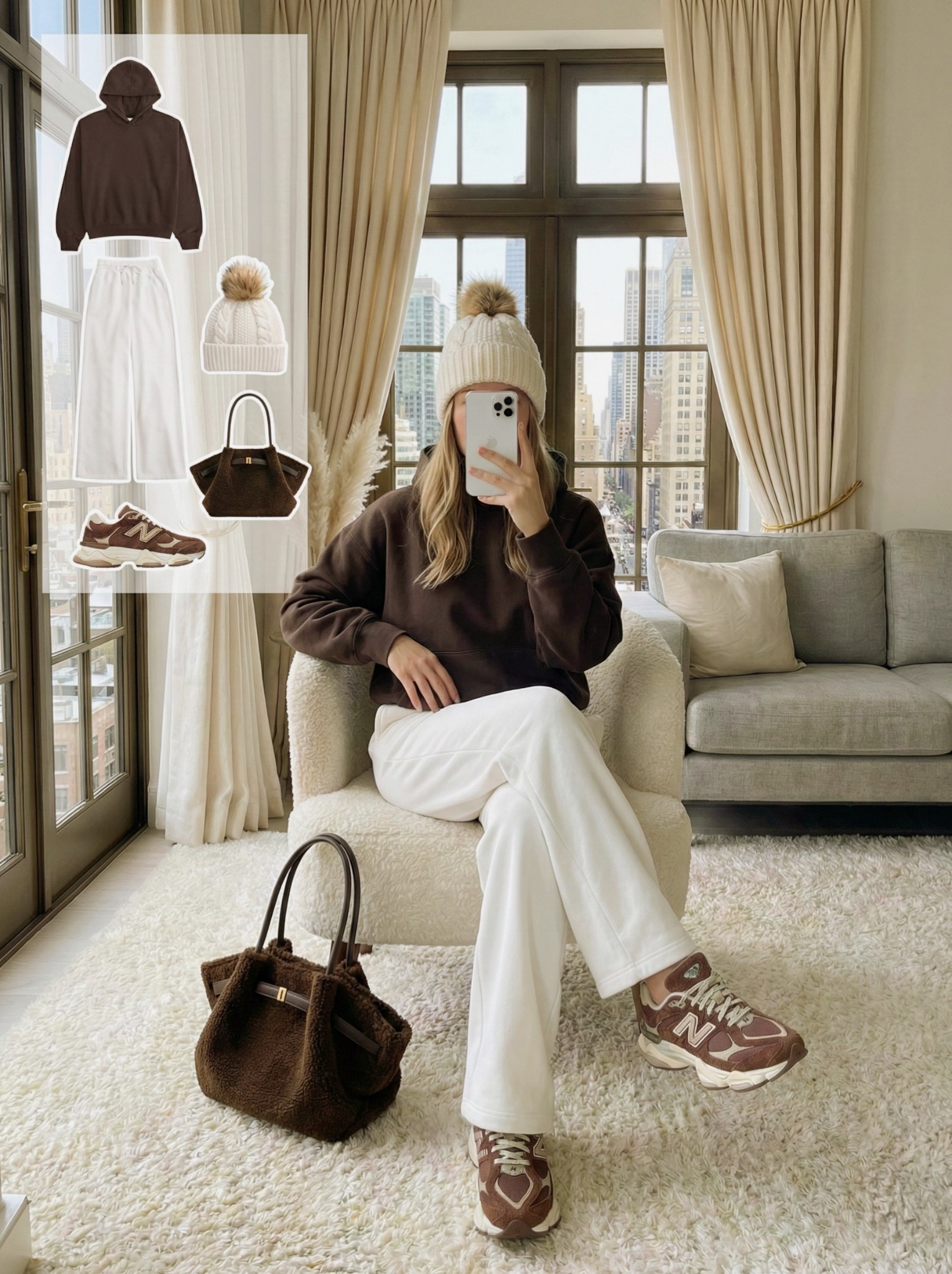 A soft mix of brown and ivory makes this airport look feel calm and cozy for travel days. The relaxed hoodie adds warmth without feeling heavy, while the white joggers keep everything fresh and comfortable for long flights. Matching sneakers tie the palette together, and the textured tote adds a touch of charm. The knit beanie is the final cozy layer for chilly terminals or early morning departures.

❤️ Style notes
• Brown hoodie for easy warmth
• White joggers for a bright comfy base
• Coordinated sneakers for a seamless palette
• Textured tote for a soft finish
• Knit beanie for extra comfort on the go

Everything linked and ready to shop.

#LTKgrwm #LTKootd #LTKTravel